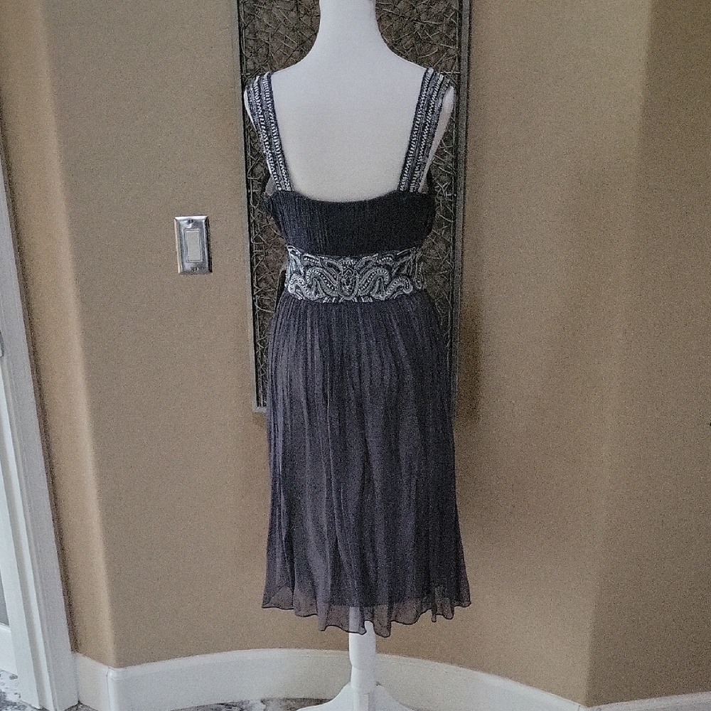 Patra Ltd. 100% Silk Gray Sequine Dress - Picture 4 of 9